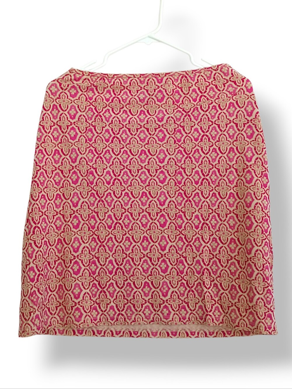 Ann Taylor Pink Damask Mini Skirt Seed Beaded Boho Sheer Light Slinky Cute Date